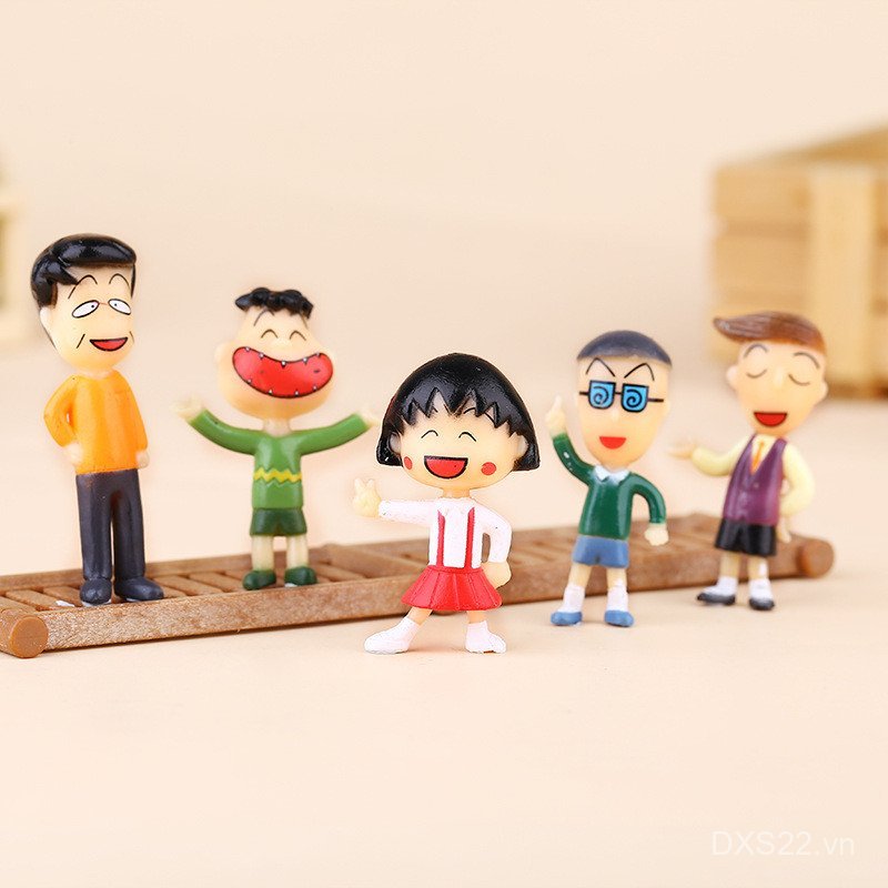 12 Cái / bộ 2-4.5cm Chibi Maruko-chan Anime Hình Gia Đình Bố Mẹ Ông Nội Nội Sakura Momoko Q Phiên Bả