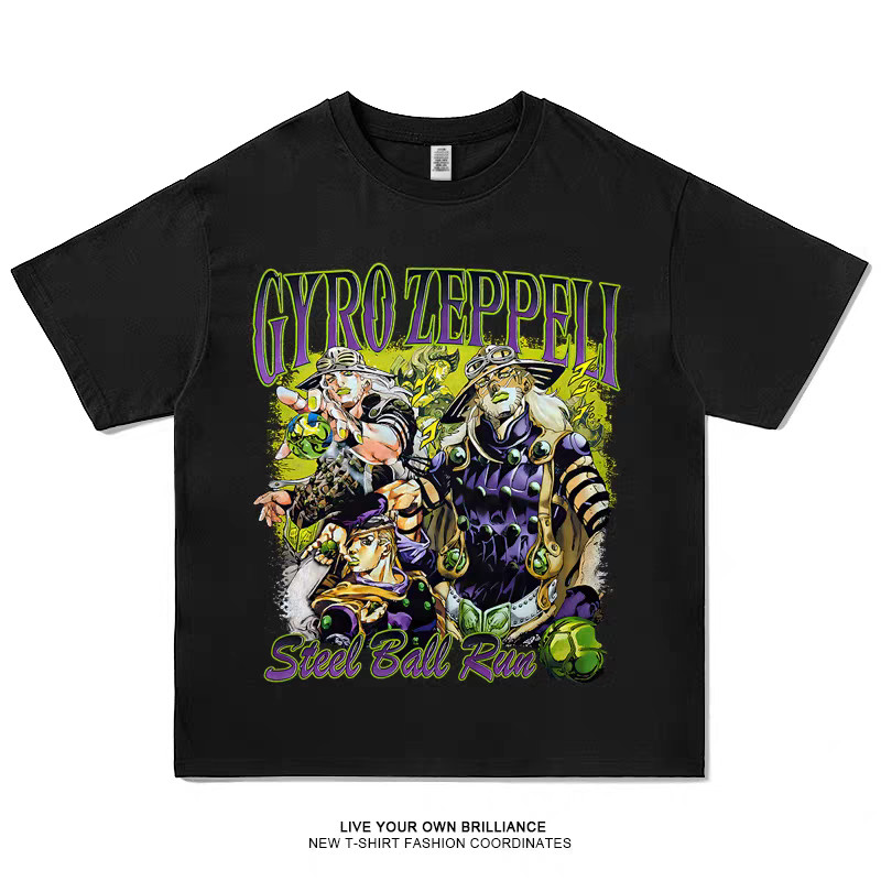 Áo thun họa tiết JoJo's Bizarre Adventure Steel Ball Run, 100% cotton, dành cho nam