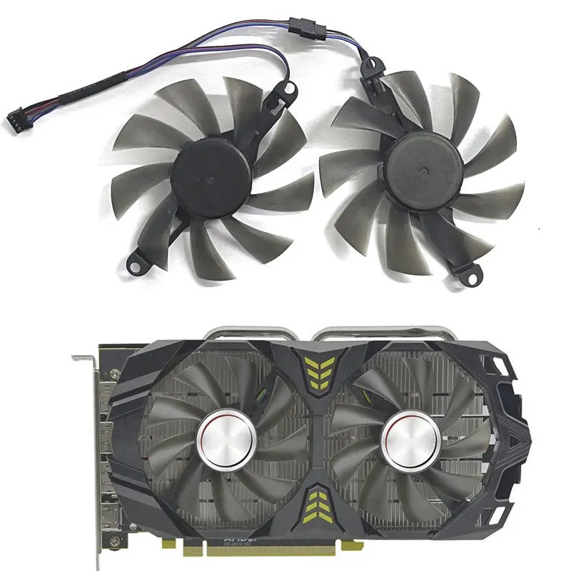 HL 2 Cái / bộ Quạt Card đồ họa tản nhiệt GPU 85MM6600 Rpm Thích hợp cho AMD AFORX Radeon RX580 2048S