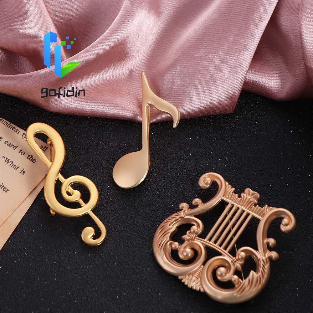 GOFIDIN Eighth Note Pin - Hợp kim âm nhạc vintage, trâm cài unisex