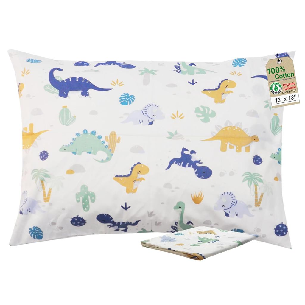 Gối tập đi ZPECC có vỏ gối 2 gói - Gối trẻ em nhỏ Cotton hữu cơ 13x18, Gối ngủ thoáng khí mềm mại để