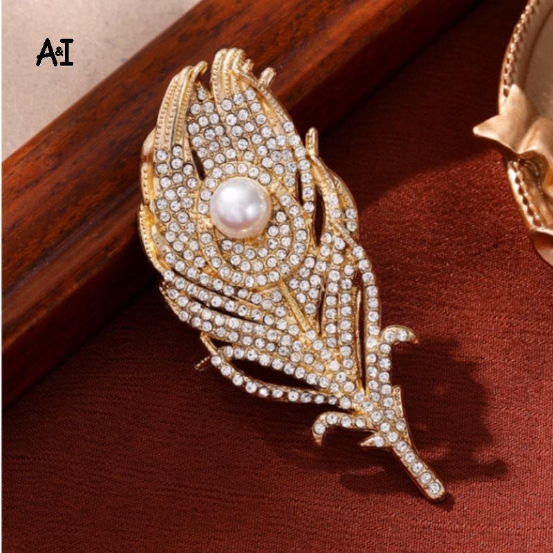 Trang sức đám cưới sang trọng AI Peacock Feather, style vintage sườn xám xòe