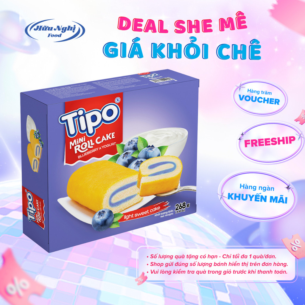 Bánh Tipo Bông Lan Sữa Chua Việt Quất 268g