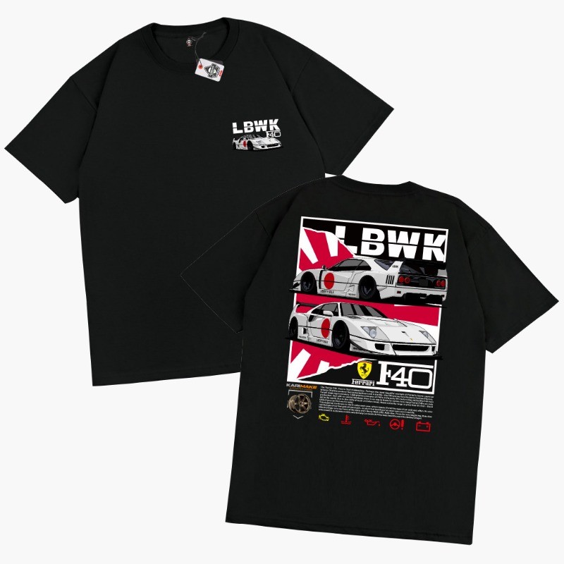 F40 LBWK Liberty Walk Mềm Mại Cao Cấp Áo nam Nữ Ô Tô Đồ Họa Tee 100% Cotton Thường Ngày Dạo Phố Văn 