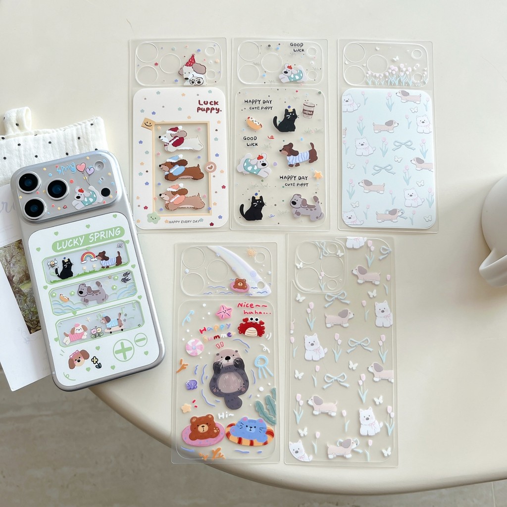 INS Hoạt Hình Otter Cua Puppy Họa Tiết Tulip Cho iPhone 17 Pro Max 17 Pro 16 Pro Max 17 Pro Phim Mặt
