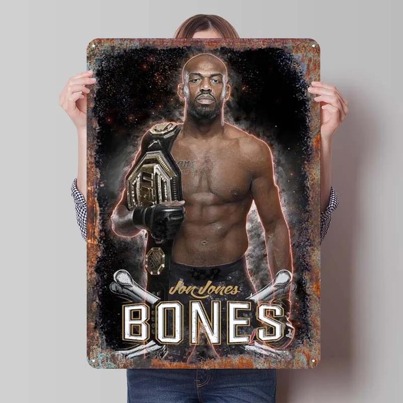 Jon Jones Bones Metal Sign Trang trí nghệ thuật treo tường cổ điển cho người hâm mộ thể thao gia đìn