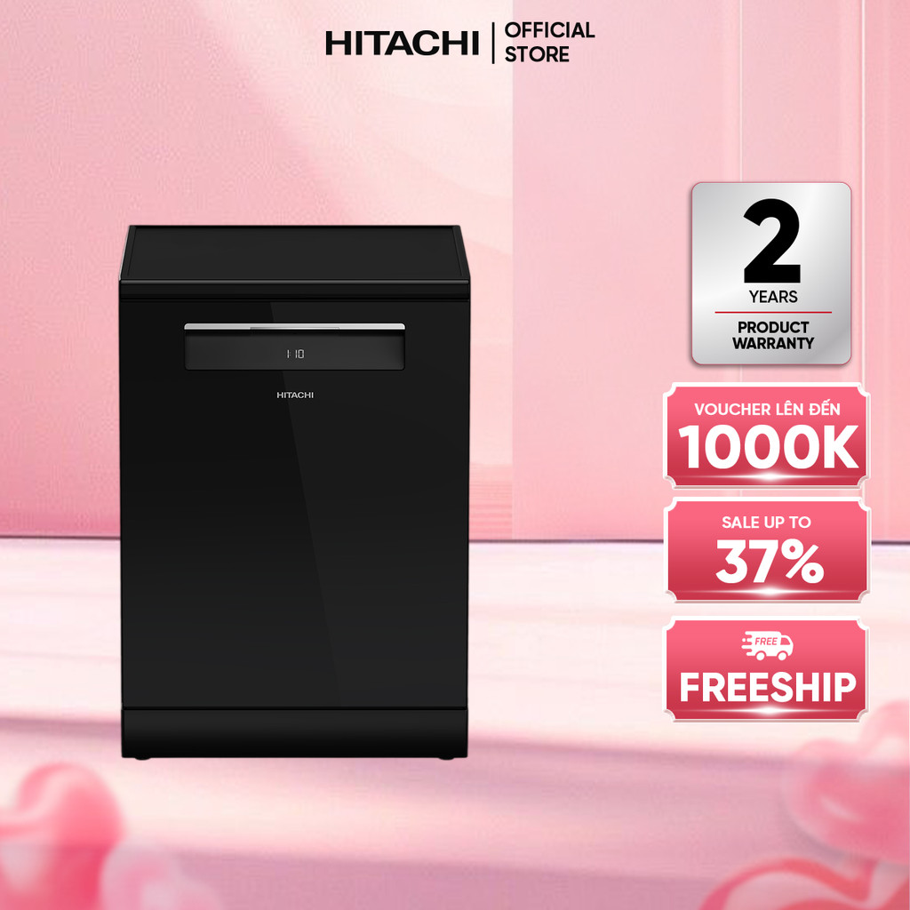 [MIỄN PHÍ GIAO HN HCM]Máy Rửa Chén Inverter Hitachi HDF-F158CVGB Rửa Diệt Khuẩn, Tự Động Sấy Khô, Là