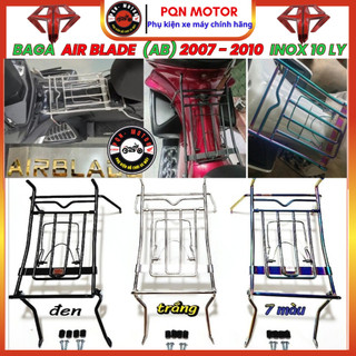 [AB 2007- 2010] Baga Giữa Inox Khung 10 ly, Baga Sơn Đen, Xi Màu Titan; Ốp Pô Cho AirBlade 2007-2010
