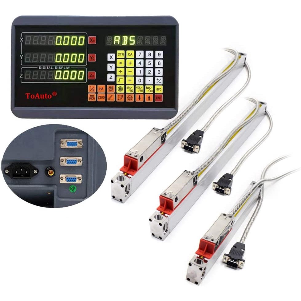 3 Axis Digital Readout  DRO  5um Precision Linear Scale Encoder 100mm+500mm+1000mm for CNC Wire Mill