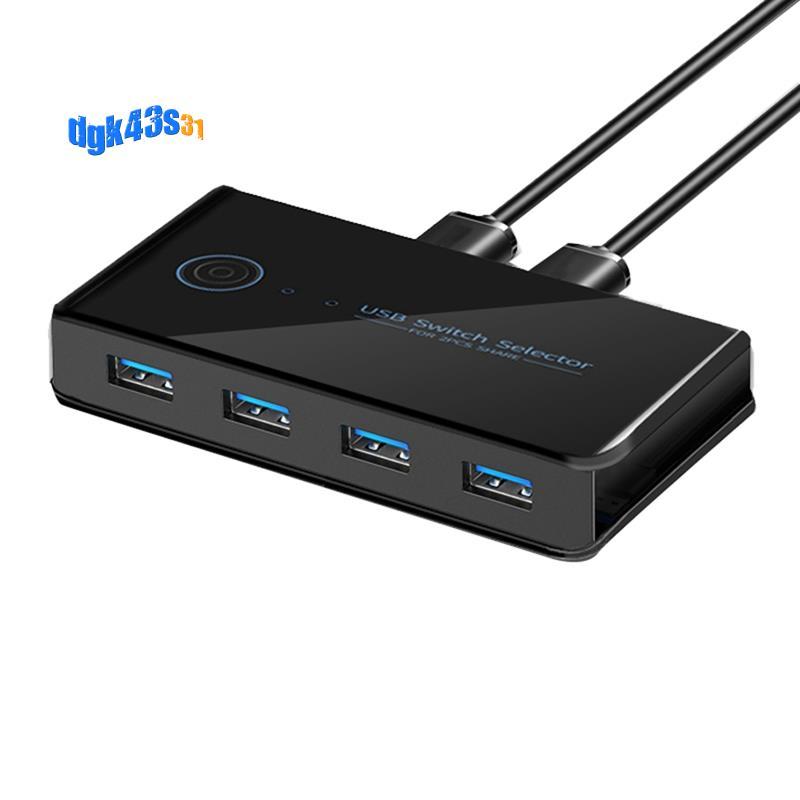 USB KVM Switch USB Chia Sẻ Switch 2 Trong 4 Ra Cho Laptop Bàn Phím PC Chuột Máy in USB Switch Hub Ad
