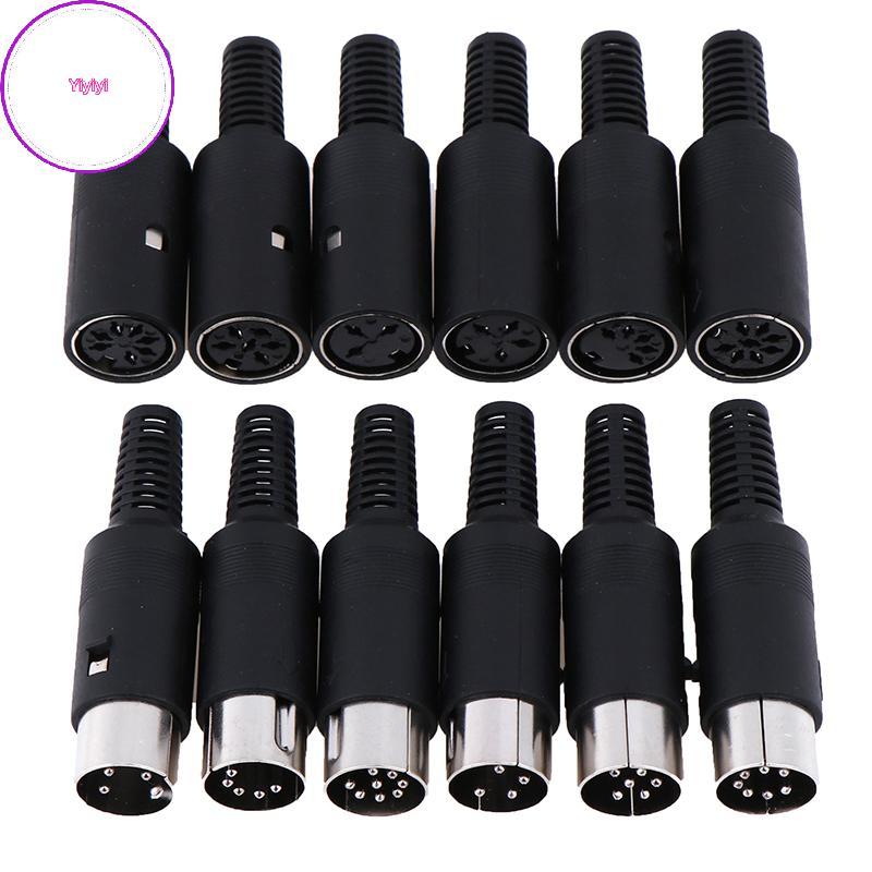 Yiyi DIN Plug Soet Connector 3 / 4 / 5 / 6 / 7 / 8 PIN Nam / Nữ Khung Xe Cáp Gắn VN