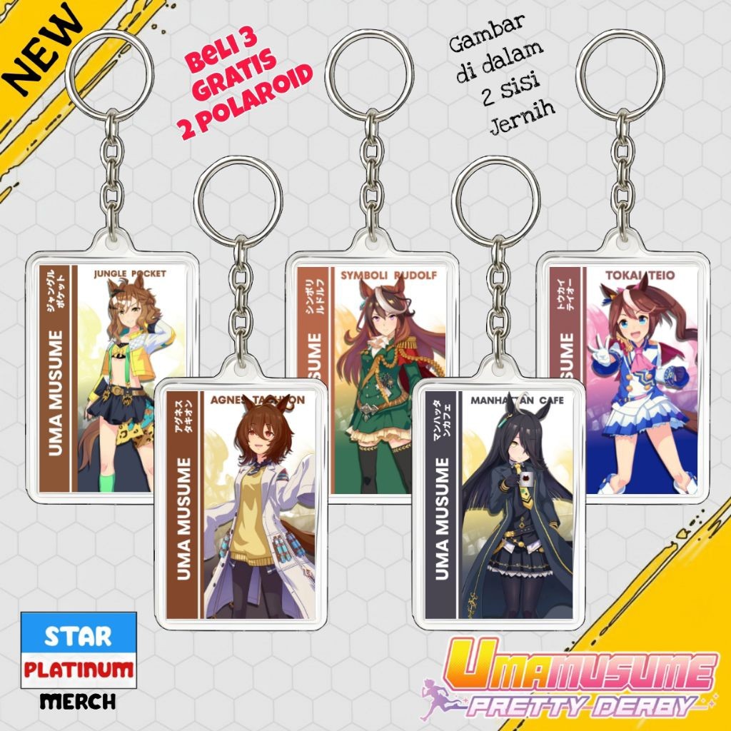 Gantungan Kunci Uma Musume - Keychain Uma Musume Pretty Derby - Ganci Anime - Gantungan Kunci Agnes 