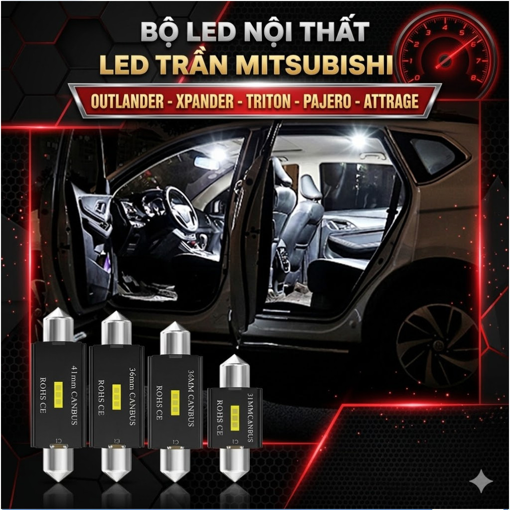 Bộ led nội thất led trần Mitsubishi: Outlander- Xpander- Triton- Pajero- Attrage...