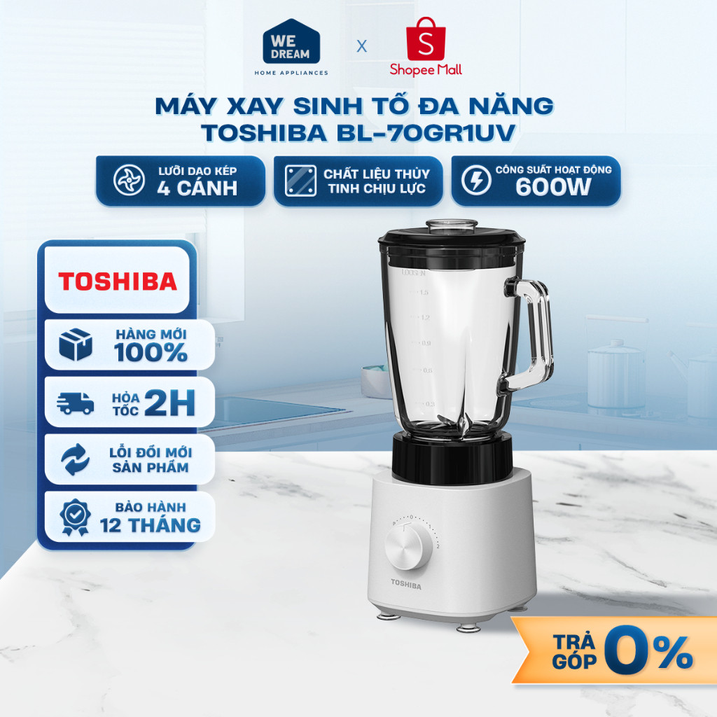 BL-70GR1UV - Máy Xay Sinh Tố Đa Năng Toshiba BL-70GR1UV - Hàng Chính Hãng, Mới 100%