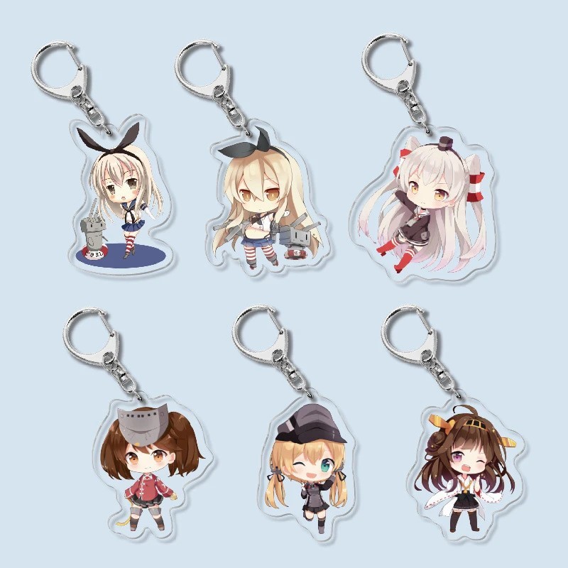 Móc khóa Kantai Collection KanColle Anime Acrylic Mica hình Fubuki Shimakaze Kongou phụ kiện trang t