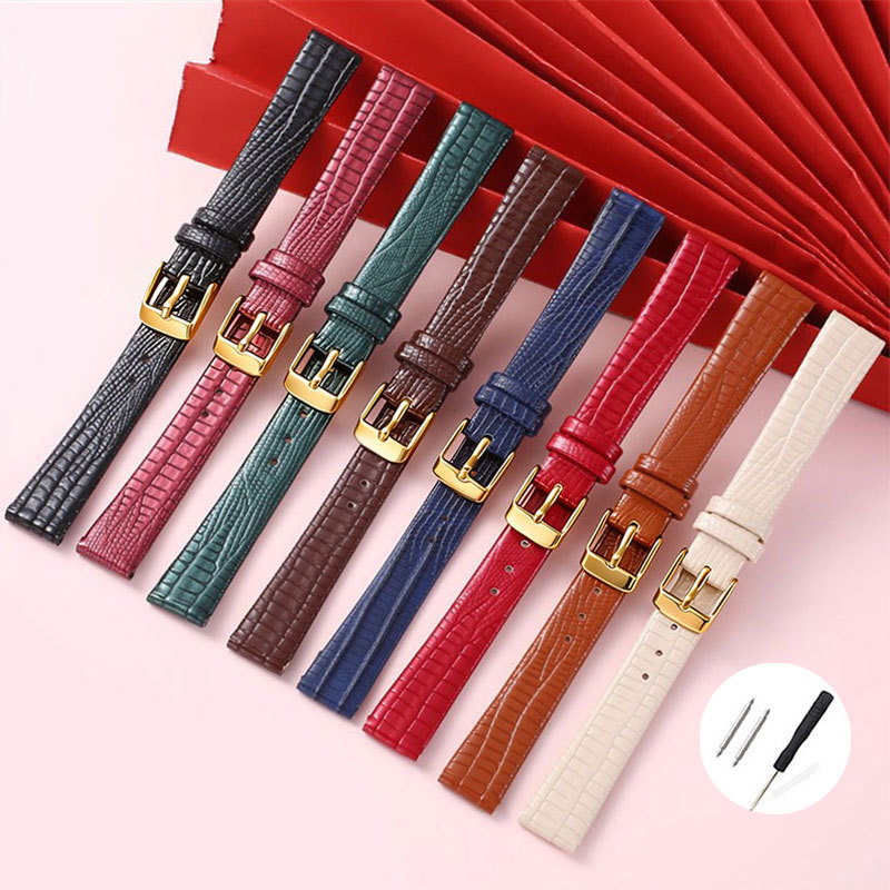 Dây đeo đồng hồ bằng da siêu mỏng cho Lola Rose cho đồng hồ xanh vuông Thời trang nữ Dây đeo đồng hồ