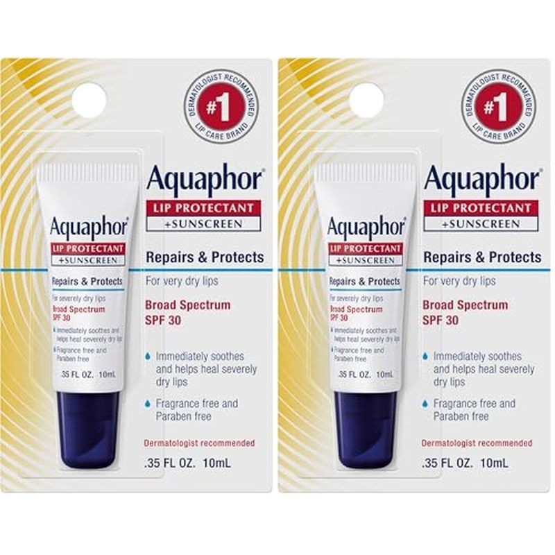 Bộ dưỡng môi Aquaphor, Chứa dầu Jojoba và bơ hạt mỡ, que phục hồi môi (2 que mỗi que 0,17 Ounce) + C