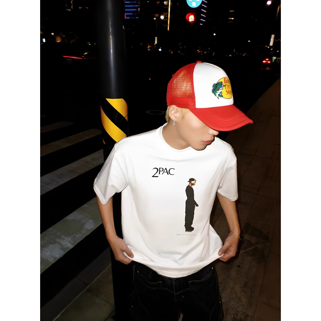 QZ6X Saint Michael 2PAC Summer loose casual pure cotton short-sleeve high street style T Shirt TEE