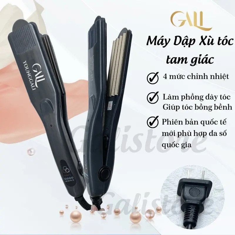 GALI Young 288 Hair Curling Iron, size lớn, 4 cài đặt nhiệt 160-220, tạo kiểu tóc khổng lồ ở rễ, Tam