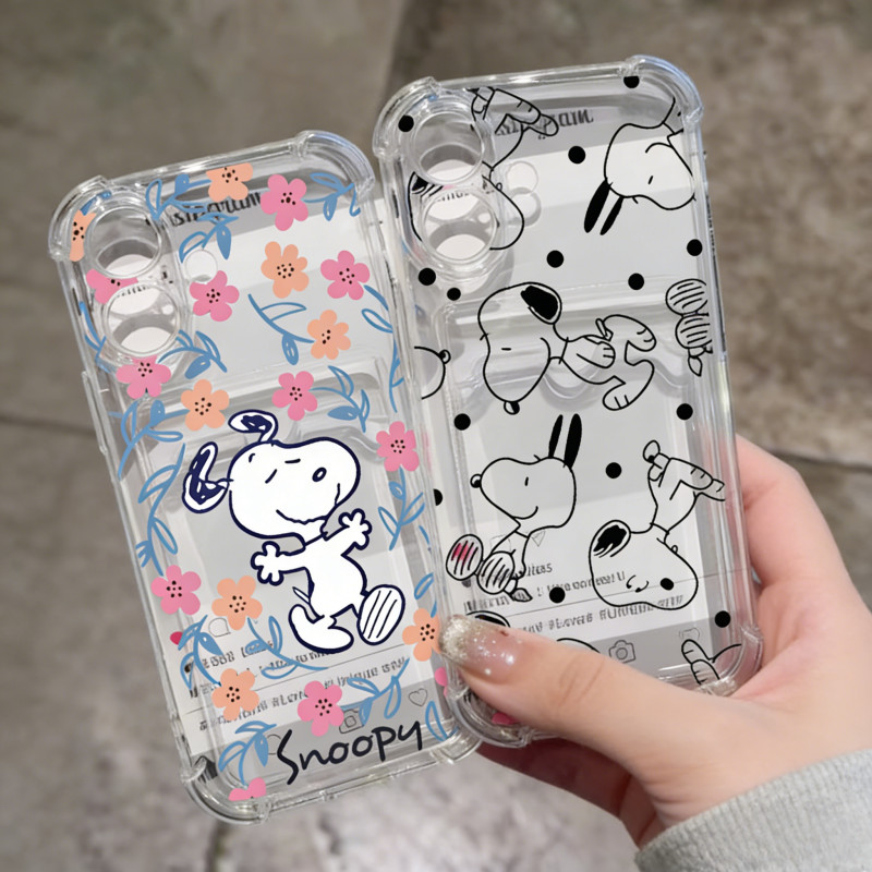 Hộp đựng thẻ Snoopy cho Iphone 13 Pro Max 12 11 Pro XR XS Max X 7 8 Plus Iphone13 Vỏ đựng thẻ ví mềm