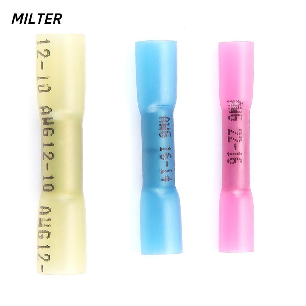 MILTER 300 Đầu nối mông, Đầu nối dây co nhiệt cách nhiệt màu vàng đỏ, 22-16AWG / 16-14AWG / 12-10 AW