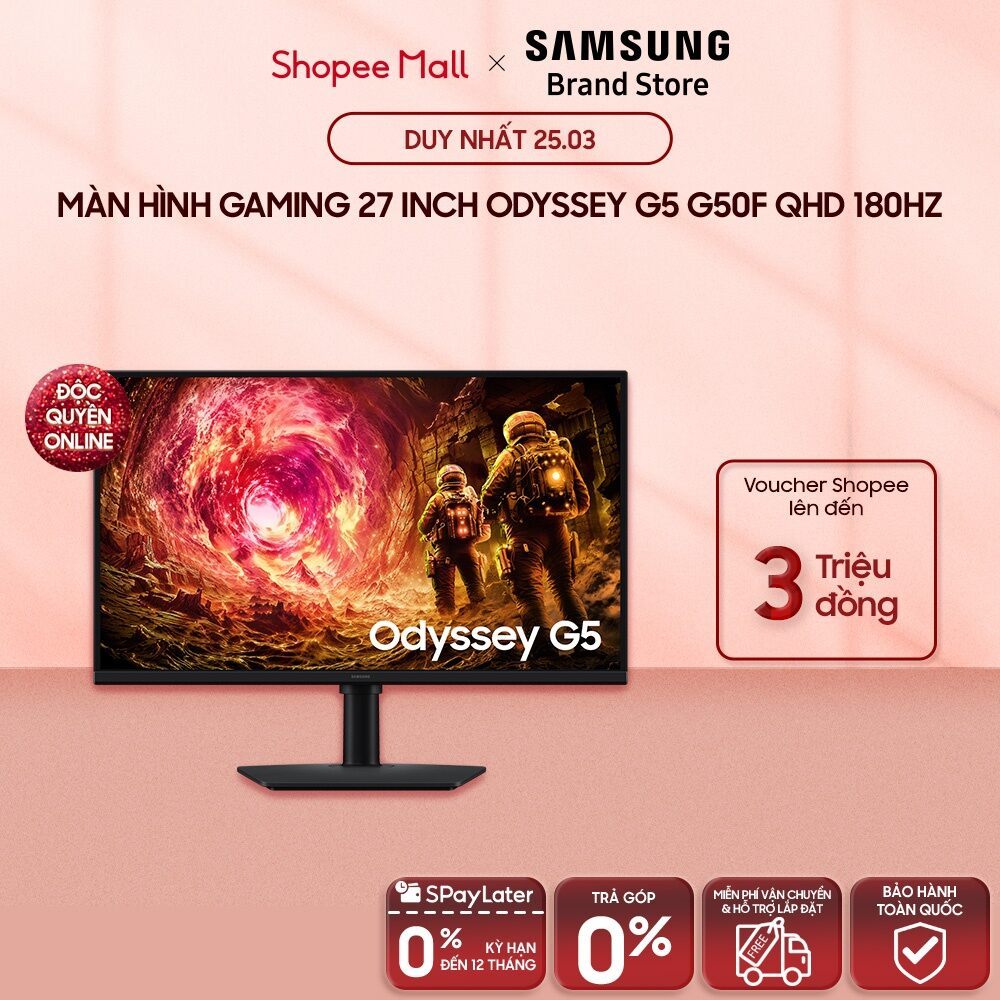 [MIỄN PHÍ VẬN CHUYỂN] Màn Hình Gaming Samsung 27 Inch Odyssey G5 G50F QHD 180Hz LS27FG502EEXXV