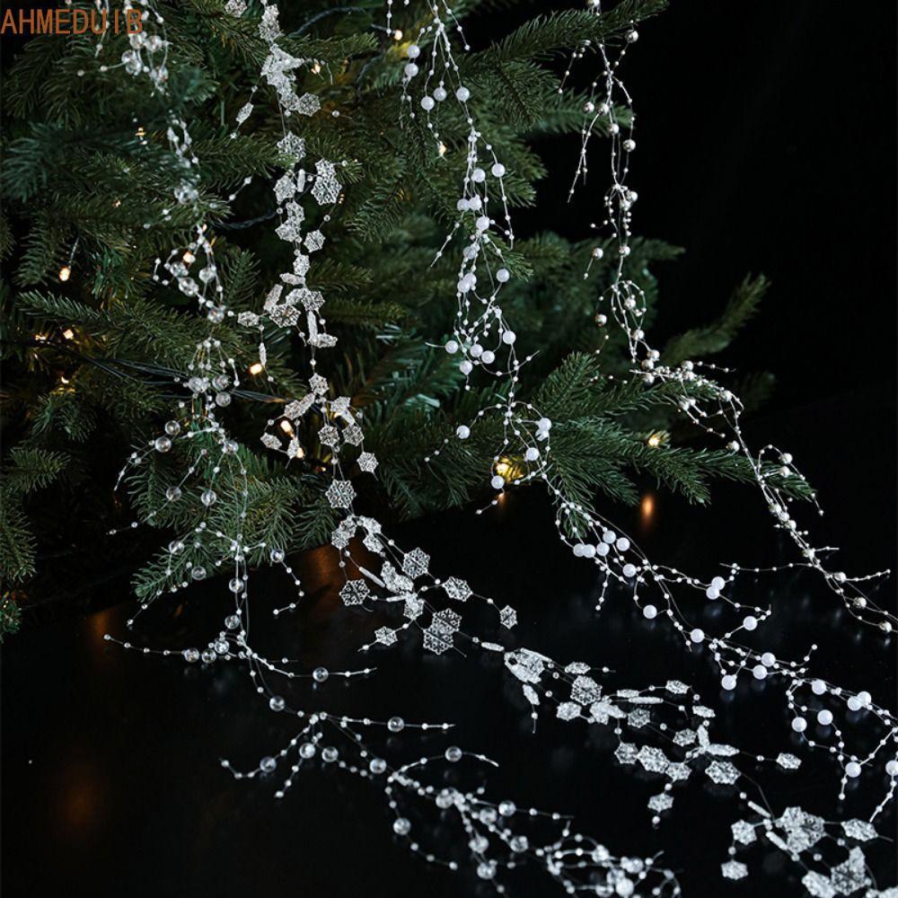 Dây câu AHMEDUIB, Dây chuyền hạt cây thông Noel trong suốt trang trí, Sáng tạo nhân tạo 2M Long lanh