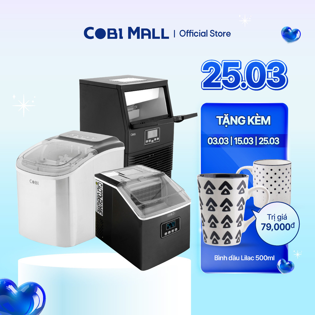 [Hỏa tốc HCM] Máy làm đá viên COBI 12-30kg - Tiện lợi cho gia đình, nhiều dung tích