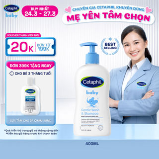 Sữa tắm gội dịu lành cho bé CETAPHIL BABY GENTLE WASH & SHAMPOO 400ML