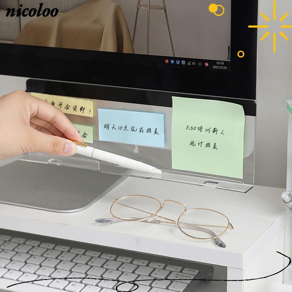 NICOLOO 2 Chiếc Màn Hình Bảng Ghi Nhớ Đáy, Có Lỗ Sạc Màn Hình Acrylic Bảng Ghi Nhớ Gắn Đáy, Trong Su