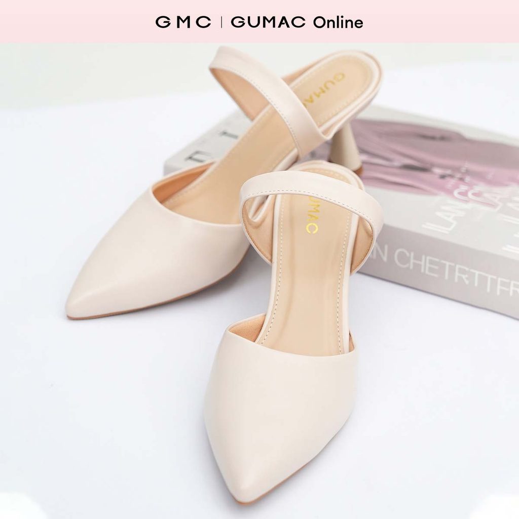 Giày sục nữ GUMAC cao gót phối dây cách điệu GE04059