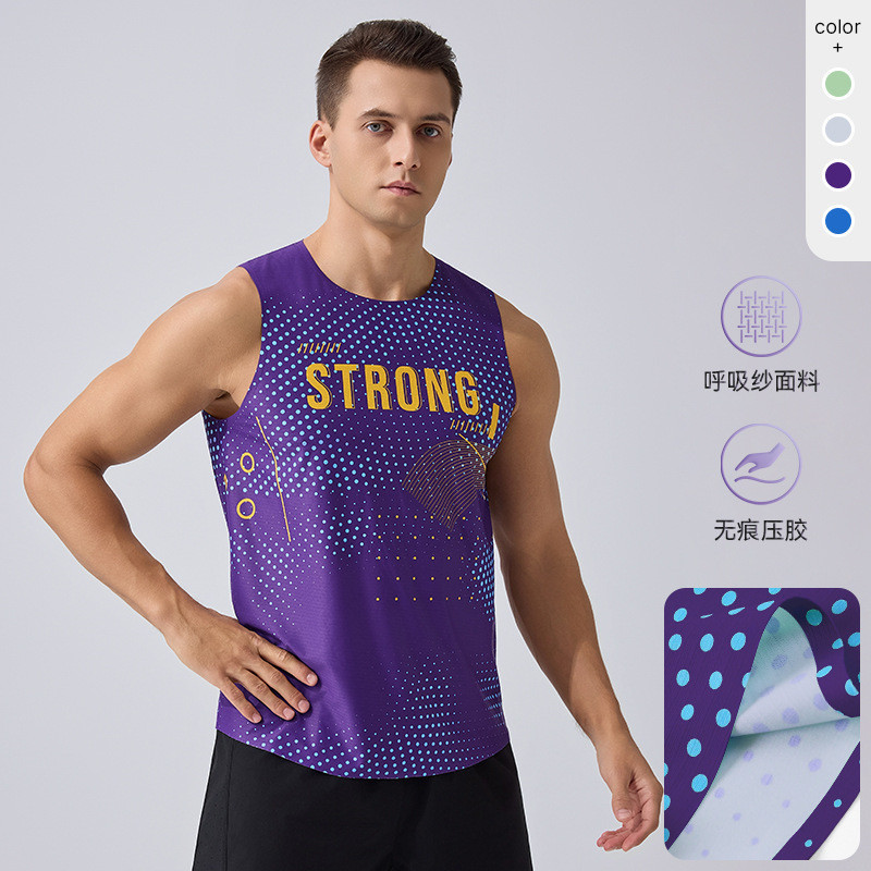 New Quick-Dry Vest Summer Sports Sleeveless T-shirt Outdoor Marathon Running Breathable Vest for Men
