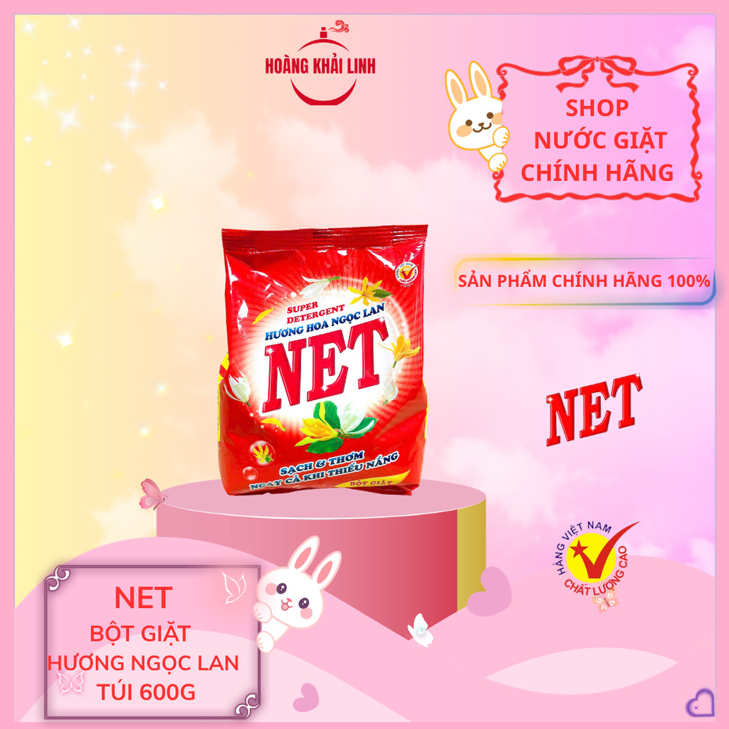 NET Bột Giặt Hương Hoa Ngọc Lan Sạch Thơm Túi 600g