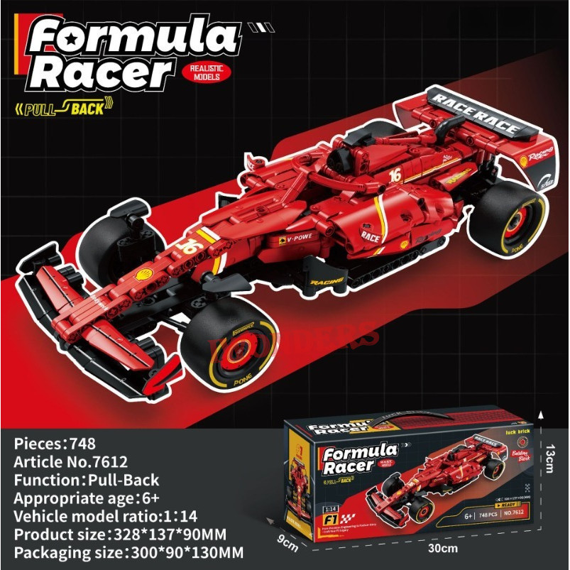 4 Model F1 Racing Car Building Blocks - 1: 14 Master Pull-Back Car Model, Khối xây dựng trang trí sư