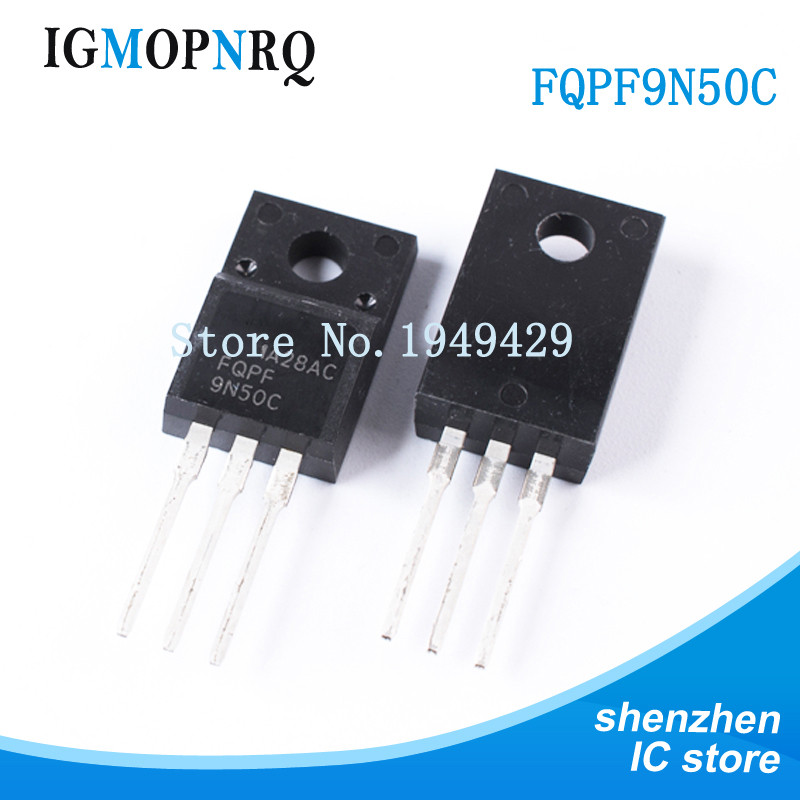 10 Chiếc FQPF9N50C TO-220 9N50C 9N50 MOSFET 500V N-Ch Q-FET advance C-Series Mới