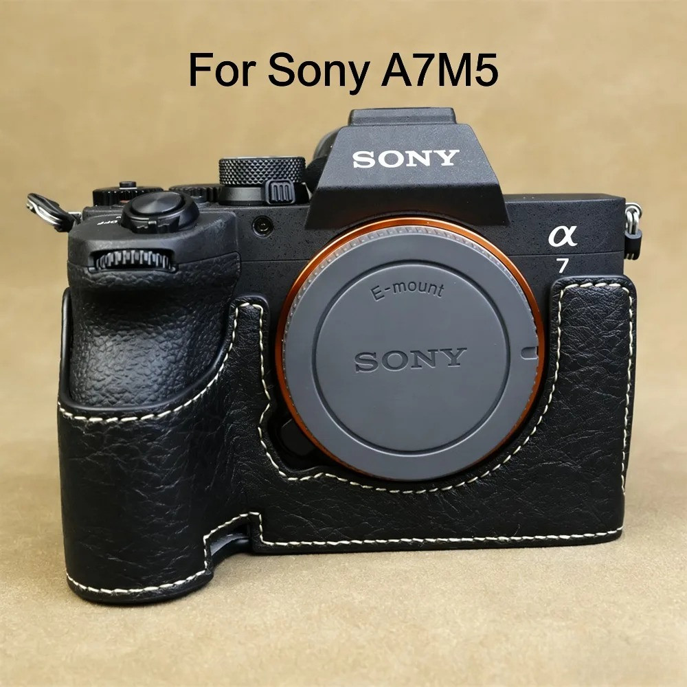 Bao Da PU Máy Ảnh Dành Cho Sony ILCE-7V Alpha7 V Túi Bảo Vệ Nửa Đáy Cho A7M5 a7V a7m5 7M5 Phụ Kiện