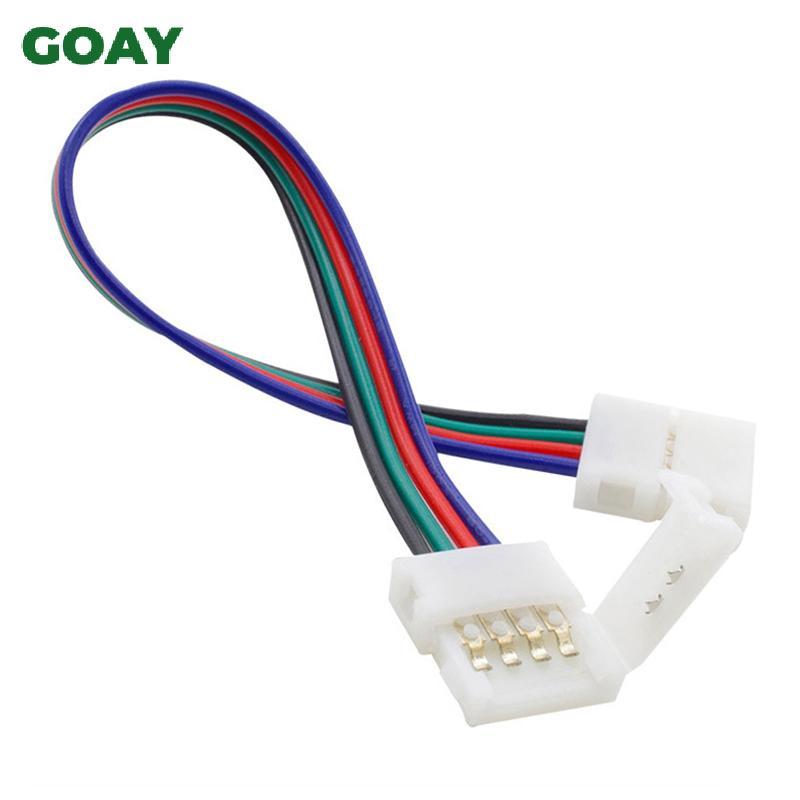 GOAY 1 Cái 4pin 10 Mm RGB Dây LED Kết Nối Hàn Miễn Phí Cho 5050 SMD RGB Dây LED Kết Nối Phụ Kiện VN