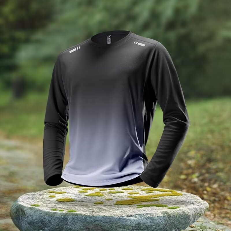 【Ready Stock】 Running Quick Drying Clothes Long-Sleeved T-shirt Men's Autumn Training Fitness Mornin