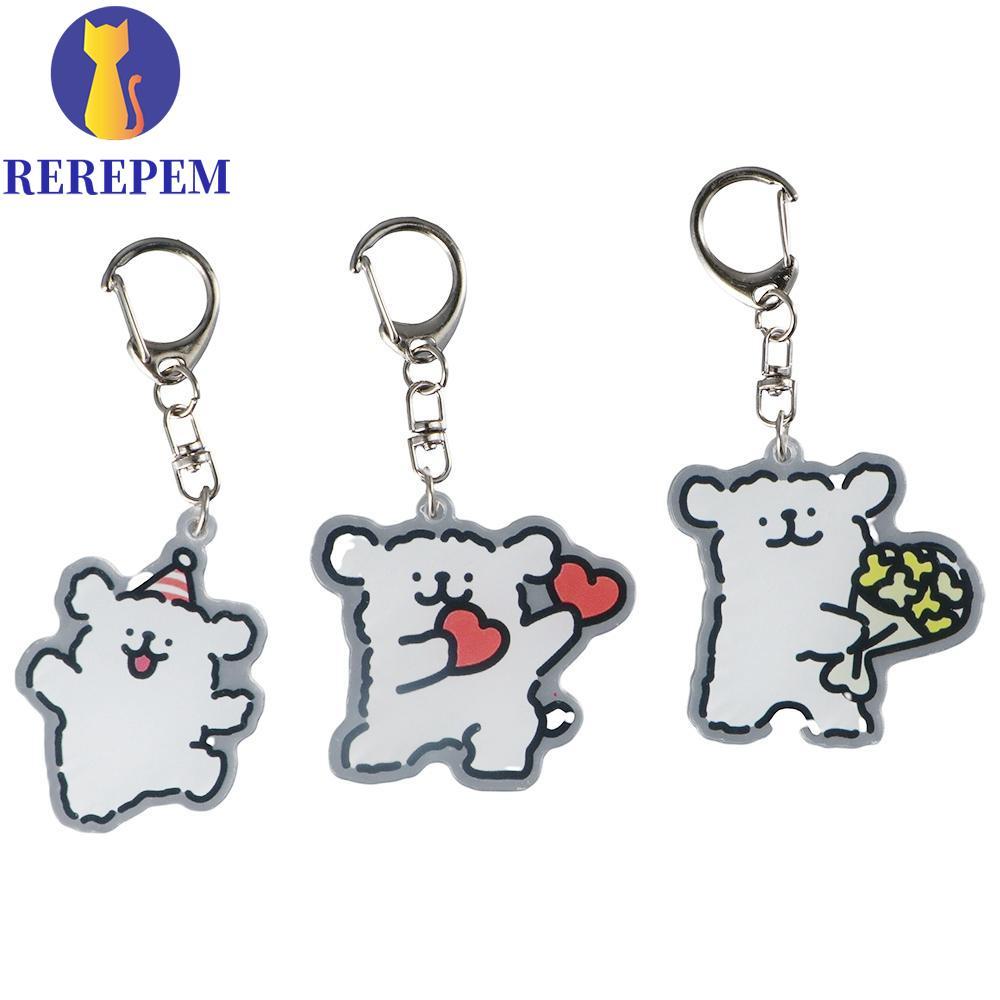 MARTIN1 Acrylic Little White Dog Móc khóa, Chó Malta Little White Dog Acrylic Maltese Dog Mặt dây ch