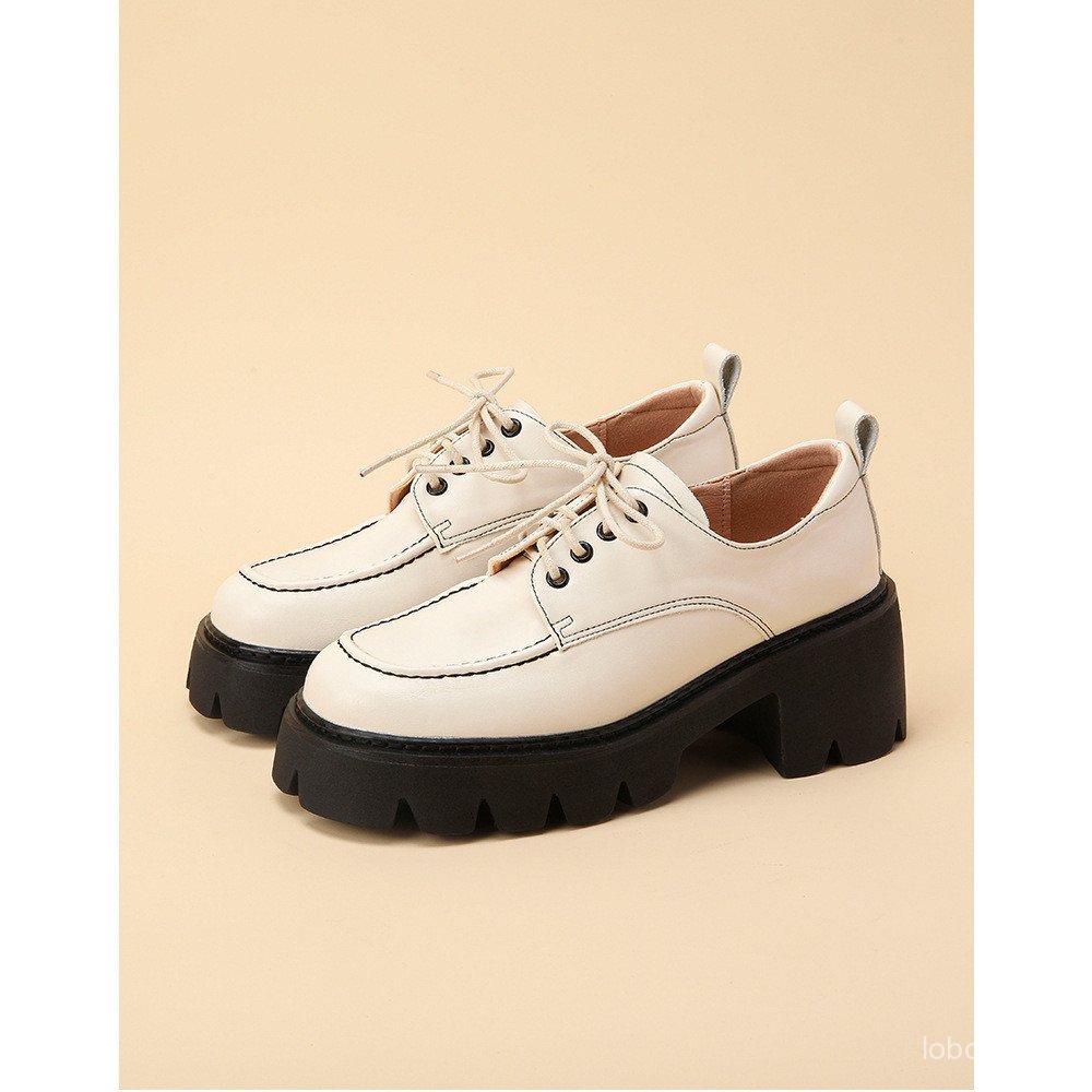 -6 Đế Dày Màu Đen Phù Hợp Với Giày Da Nhỏ Nữ Preppy Retro Phong Cách Anh Phong Cách Nhật Bản Giày Đơ