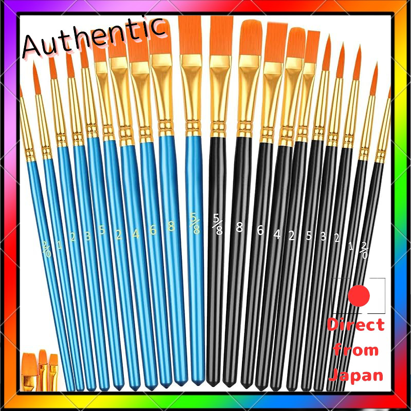 Town Waves Paintbrush Set: 20 pieces including round brushes and flat brushes, acrylic paint brushes