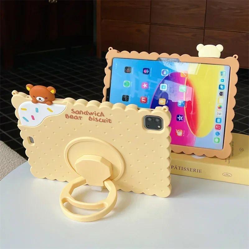 Ốp Lưng Silicon 2025 Hoạt Hình Mới Bánh Quy Gấu Máy Tính Bảng Dành Cho IPad Thế Hệ 11 A16 2025 Funda