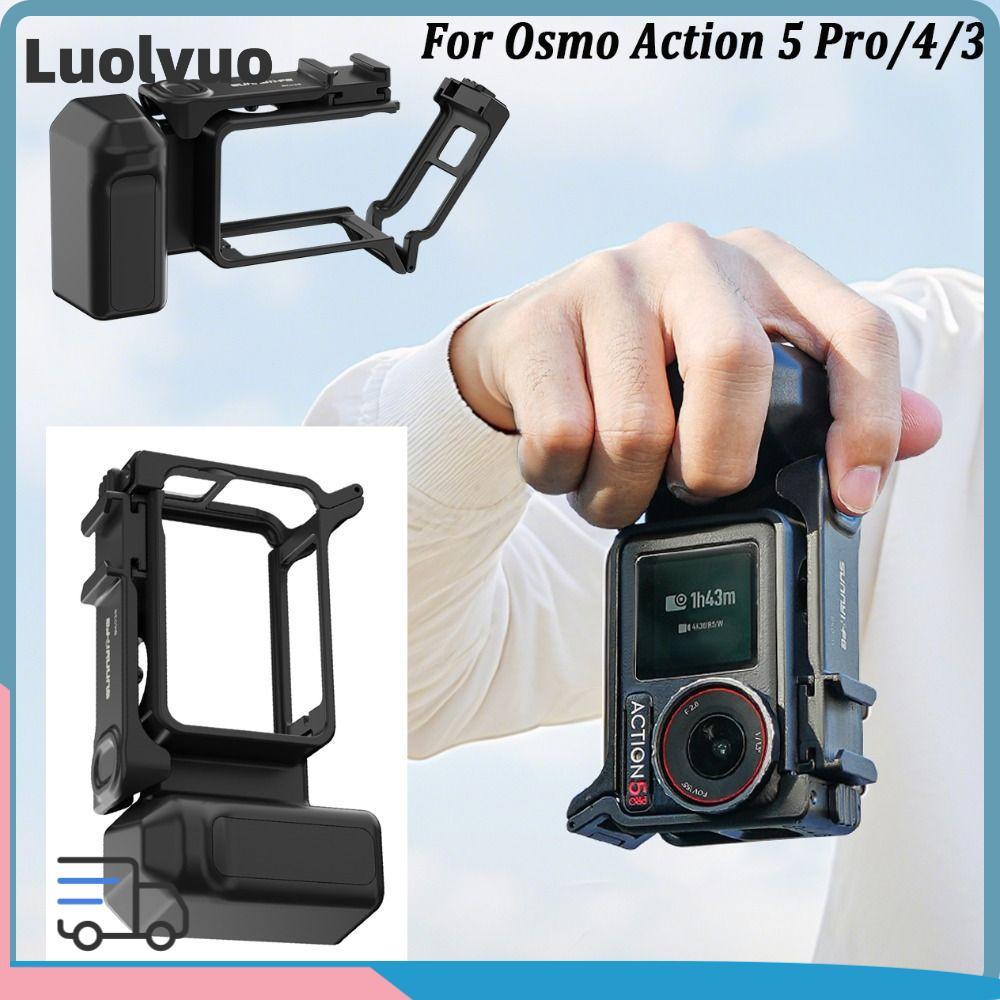 LUOLVUO Xplorer Grip Kit Khung máy ảnh, Tay cầm cầm máy ảnh tháo nhanh bằng nhựa, có giày lạnh Nút c