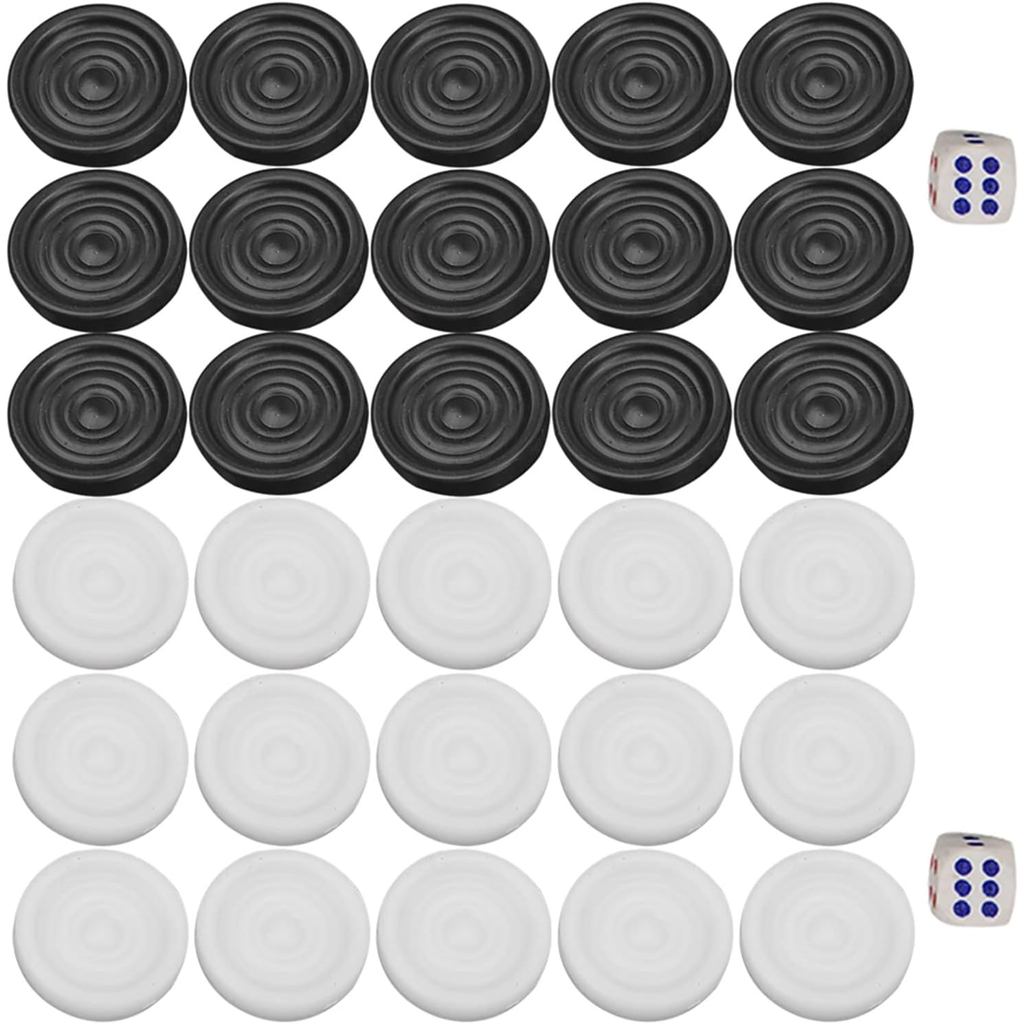 Checkers Pieces 22 mm Nhựa Đen Miếng Trắng Checkers Chip Bộ Đồ Chơi Checkers Miếng