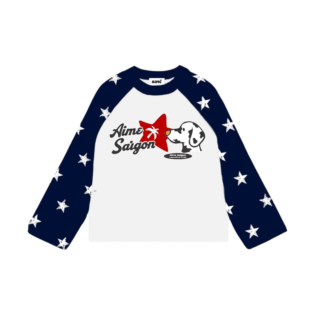 [Ver4] Aimesaigon Áo Thun TayDài Raglan Borip IN NGÔI SAO x Cotton Long Sleeve Boxy AIMÉ Form Rộng Cổ Tròn Unisex Nam Nữ | BigBuy360 - bigbuy360.vn