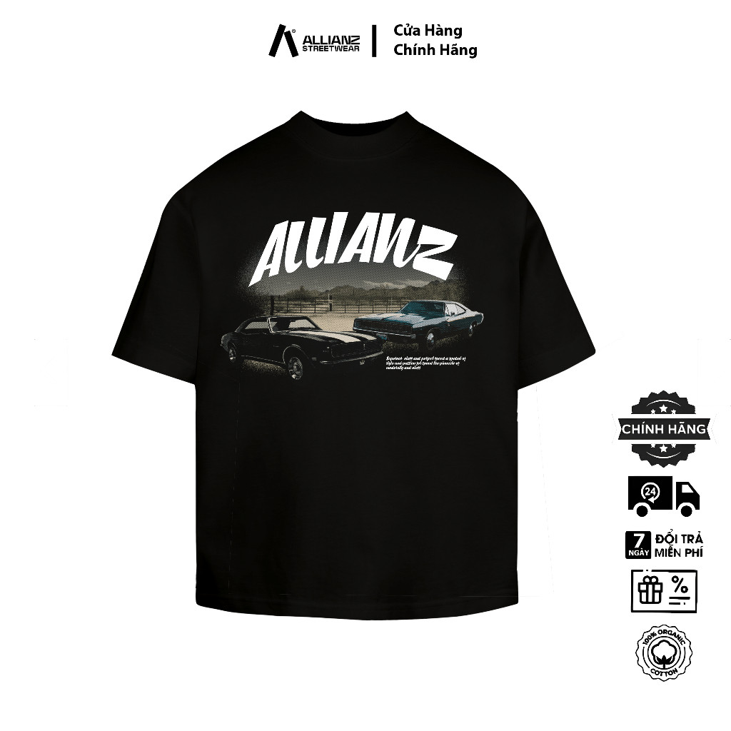 (COD) Áo Thun 280GSM 2CAR Alli Allianz Form Boxy Chất liệu Cotton 100%