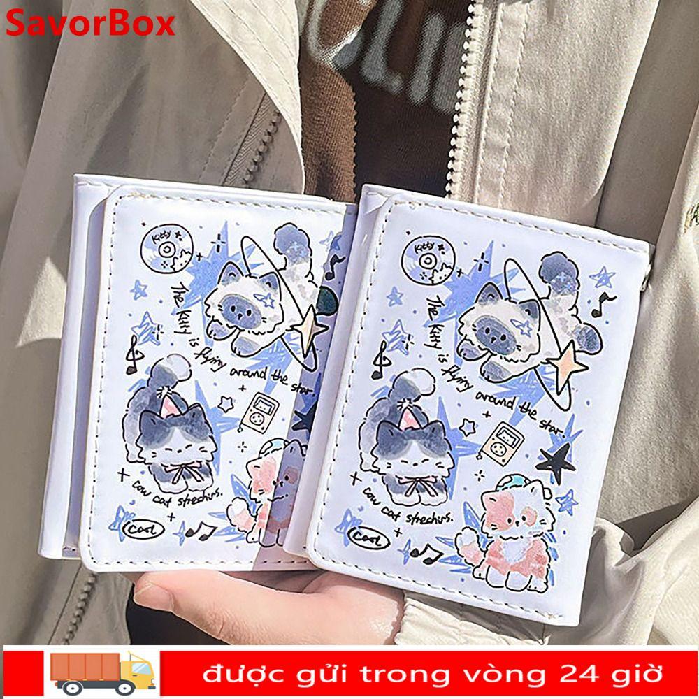 Ví đựng tiền xu SAVORBOX, Thẻ tín dụng da PU cho chó con dễ thương Holoder, Mini INS Style 3 lần Ví đựng thẻ cho bé gái Quà tặng học sinh
