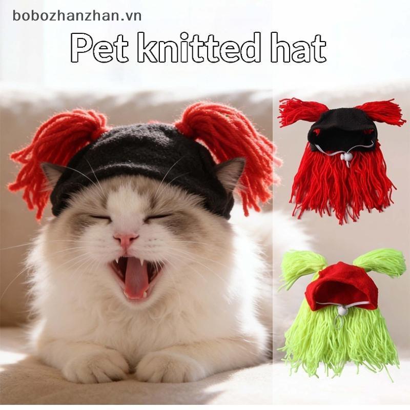[bobozhanzhan.vn] Fun Pet Dog Cat Leaky Ear Yarn Cap Rock Roll Ngộ nghĩnh Trang trí thú cưng Mũ đội 