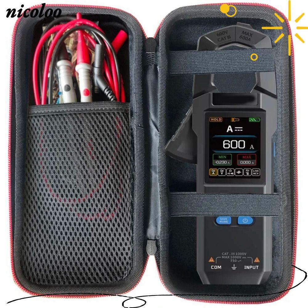 NICOLOO Mang theo, Đồng hồ kẹp vỏ cứng chống sốc, Túi vạn năng kỹ thuật số lót xốp đa năng chuyên ng