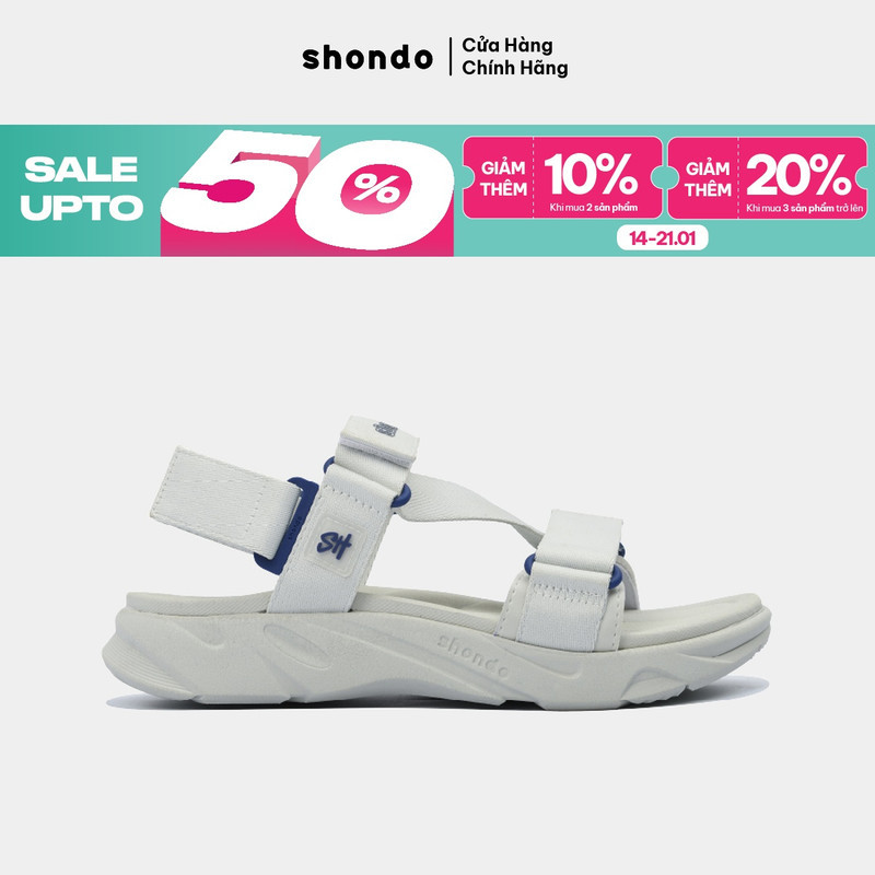 Giày Sandal Nam Nữ Shondo F8 Ver.2 Thời Trang Êm Ái Màu Xám Rêu F8M2323